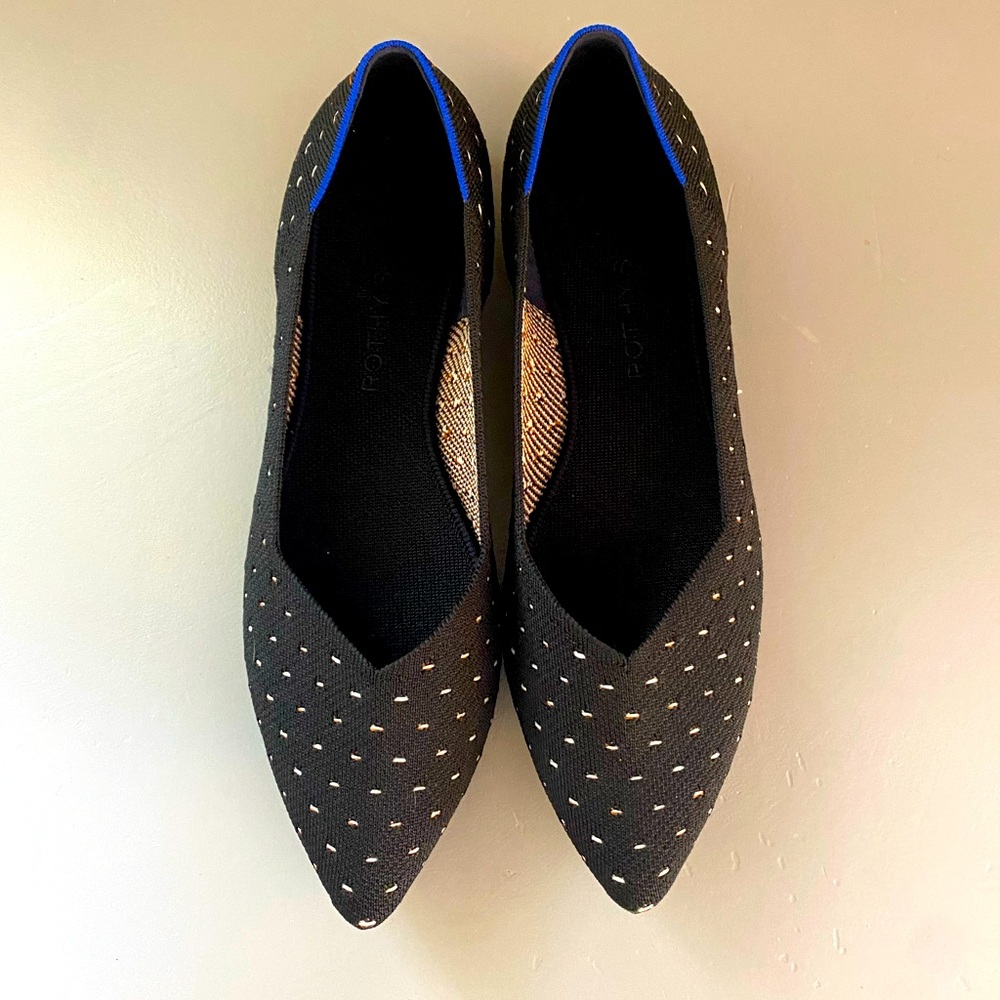Rothy’s The Point, Barely Worn, Ivory Dot